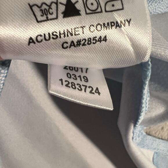 Footjoy Lisle Print Polo Shirt Mens XL Blue Sharkskin All Over Print Golf - Picture 6 of 9